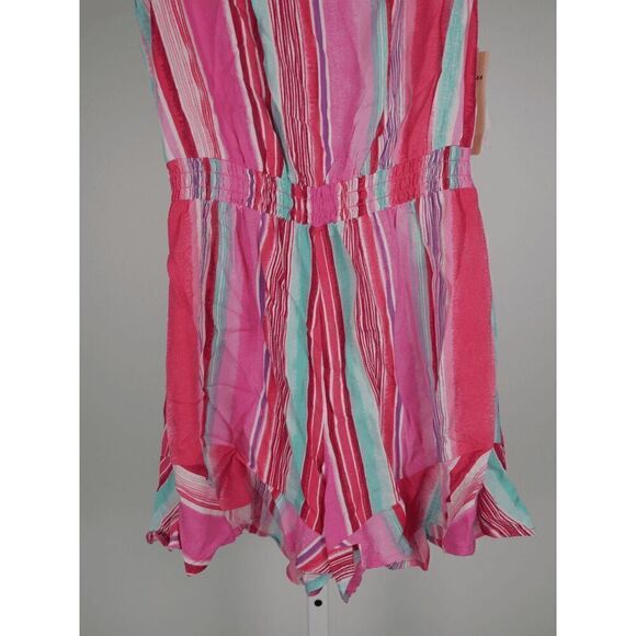BEBOP Juniors' Striped Tie-Shoulder Romper Size S - Picture 5 of 13